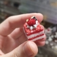 1pc Red Velvet Raspberry Cream Cake Artisan Clay Food Keycaps ESC MX for Mechanical Gaming Keyboard